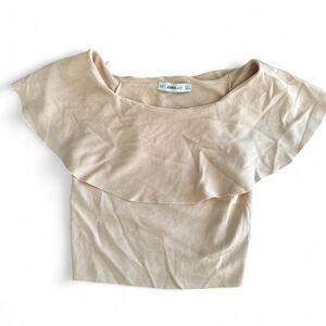 Zara Beige Off the Shoulder Knit Top Size S